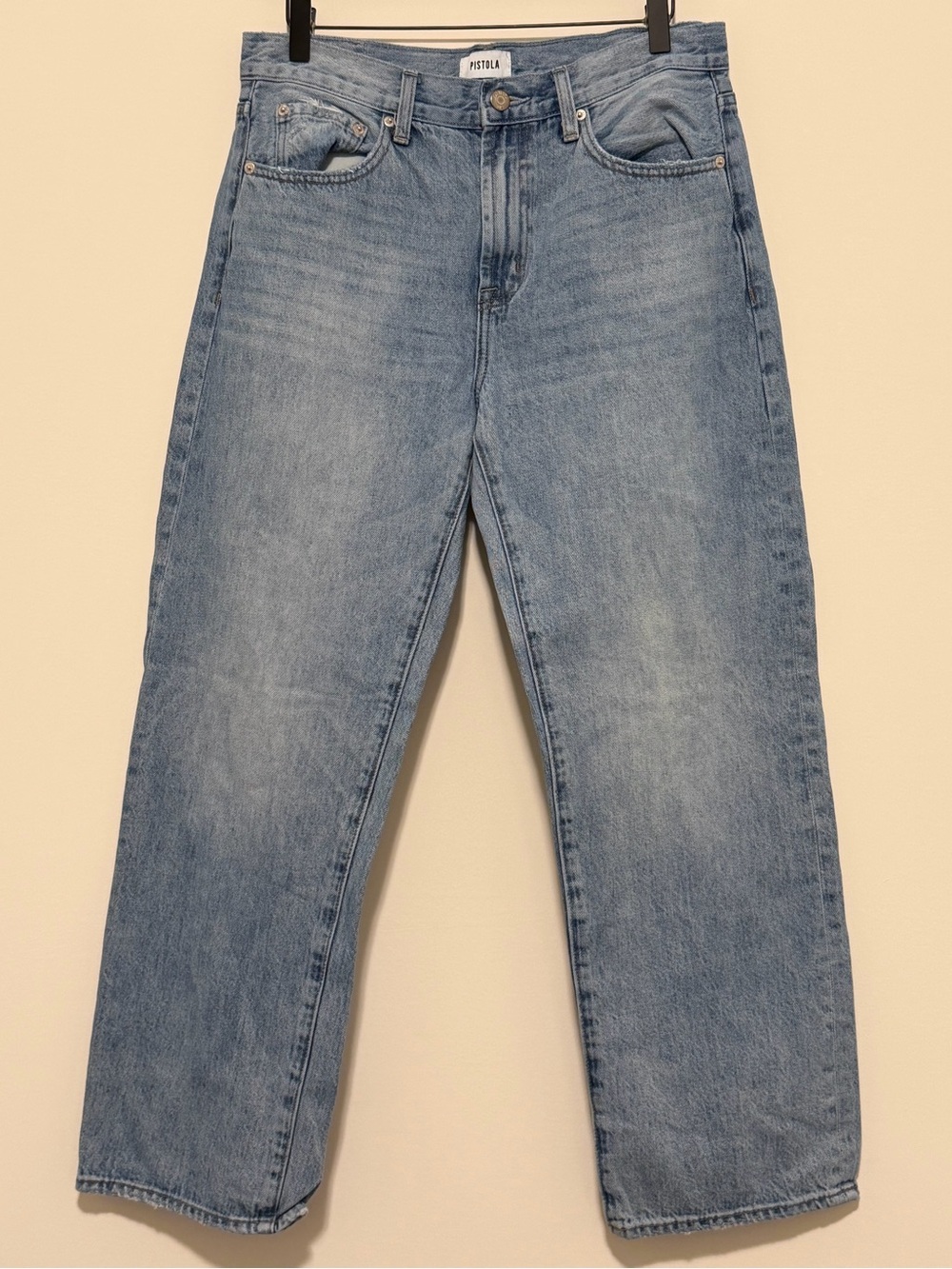 Pistola Size 28 Bowie Lexi Mid Rise Bowed Straight Jean Premium Casual Relaxed